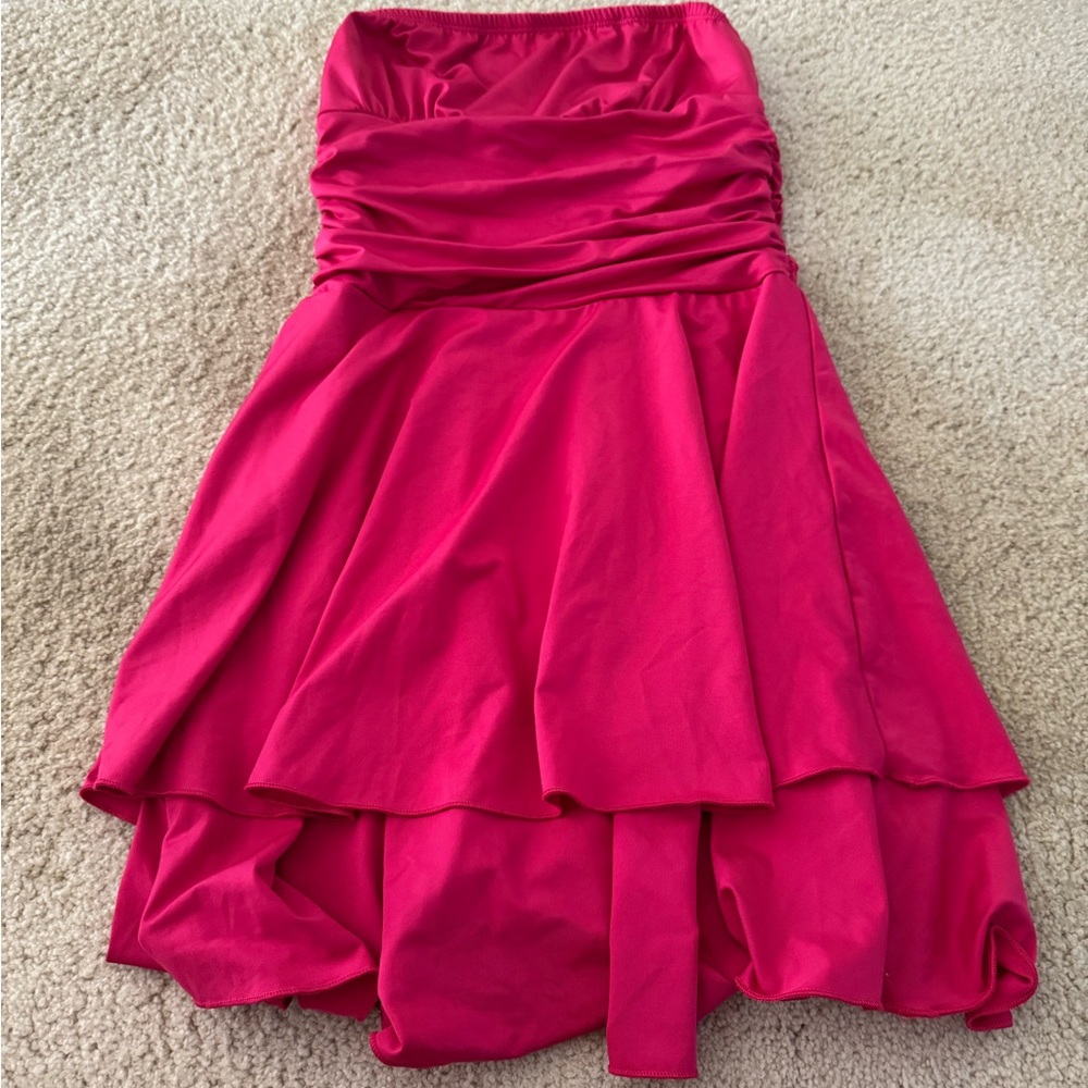 Elegant Pink Strapless Dress